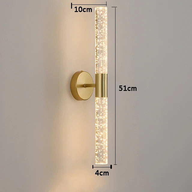 Nordic Bubbles Crystal Rod LED Wall Lamp – Modern Elegance