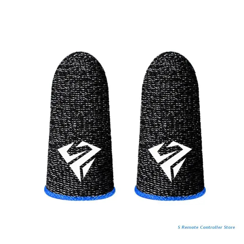 P82F 2Pcs Breathable Gaming Finger Sleeves Game Gloves Anti-Sweat Thumb Finger Cots Fingertip Cover for Mobile Games