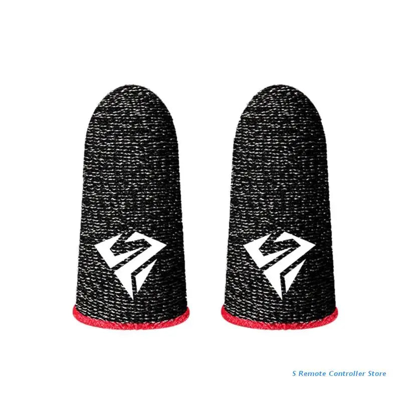 P82F 2Pcs Breathable Gaming Finger Sleeves Game Gloves Anti-Sweat Thumb Finger Cots Fingertip Cover for Mobile Games