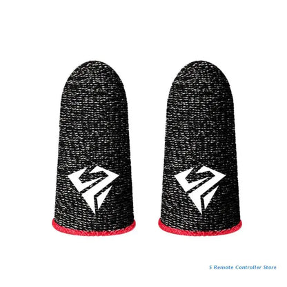P82F 2Pcs Breathable Gaming Finger Sleeves Game Gloves Anti-Sweat Thumb Finger Cots Fingertip Cover for Mobile Games
