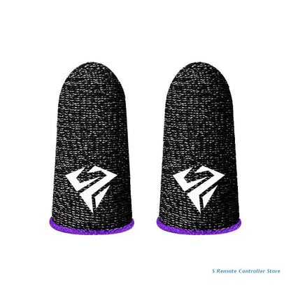 P82F 2Pcs Breathable Gaming Finger Sleeves Game Gloves Anti-Sweat Thumb Finger Cots Fingertip Cover for Mobile Games