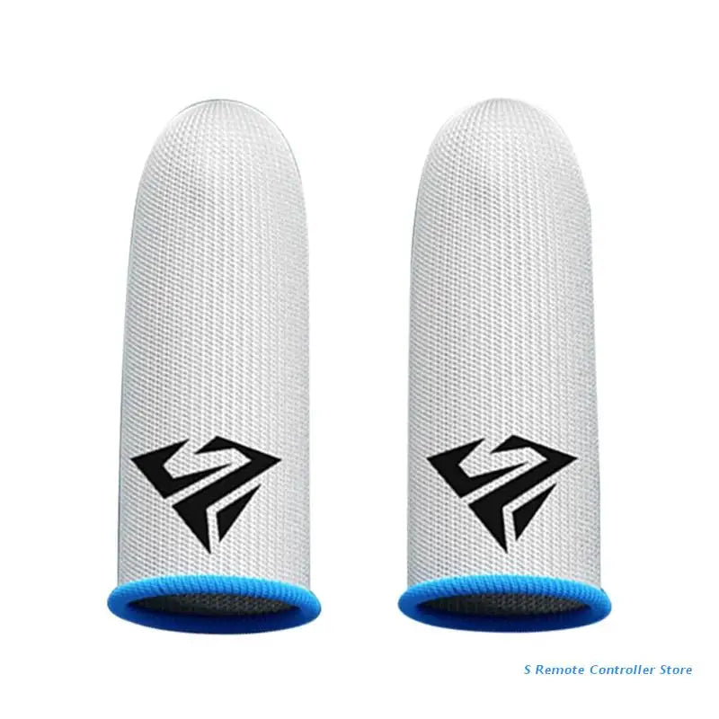 P82F 2Pcs Breathable Gaming Finger Sleeves Game Gloves Anti-Sweat Thumb Finger Cots Fingertip Cover for Mobile Games