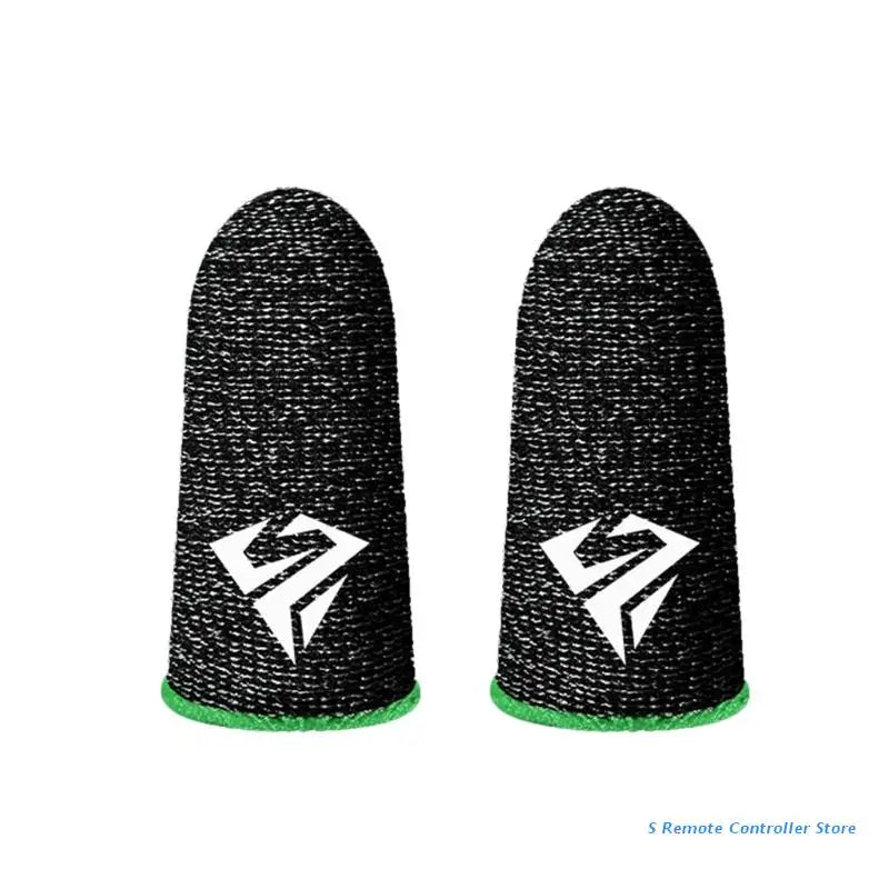 P82F 2Pcs Breathable Gaming Finger Sleeves Game Gloves Anti-Sweat Thumb Finger Cots Fingertip Cover for Mobile Games