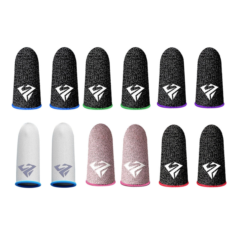 P82F 2Pcs Breathable Gaming Finger Sleeves Game Gloves Anti-Sweat Thumb Finger Cots Fingertip Cover for Mobile Games