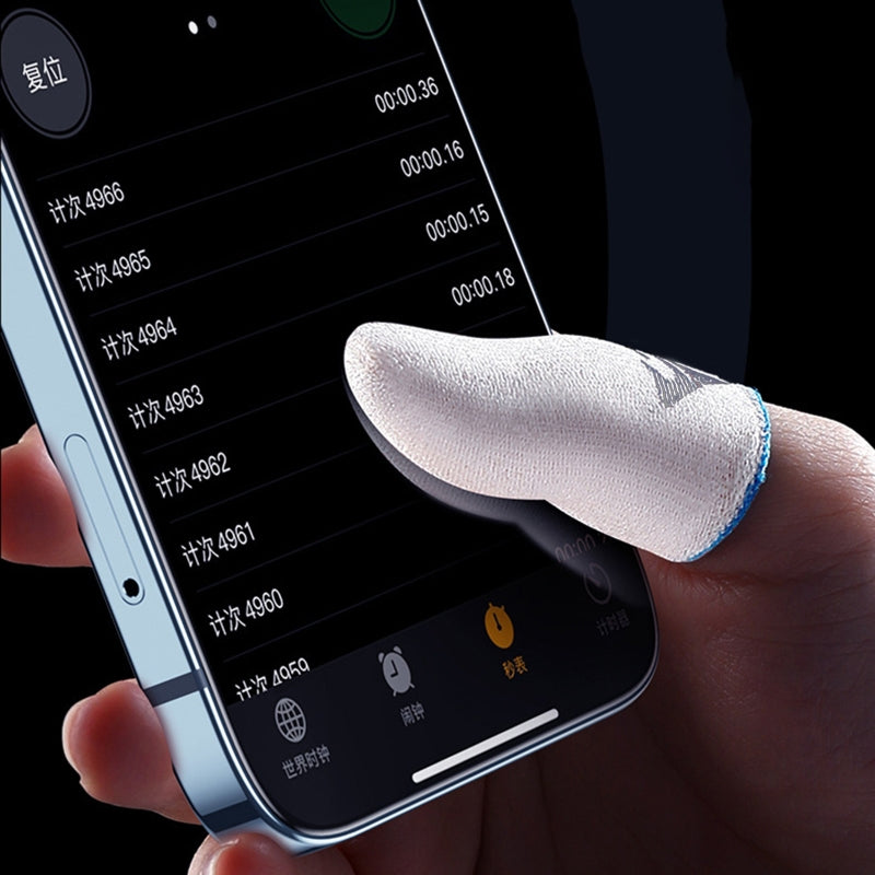 P82F 2Pcs Breathable Gaming Finger Sleeves Game Gloves Anti-Sweat Thumb Finger Cots Fingertip Cover for Mobile Games