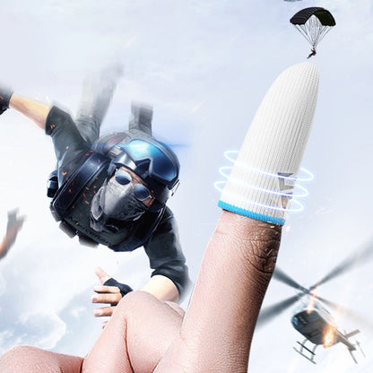 P82F 2Pcs Breathable Gaming Finger Sleeves Game Gloves Anti-Sweat Thumb Finger Cots Fingertip Cover for Mobile Games