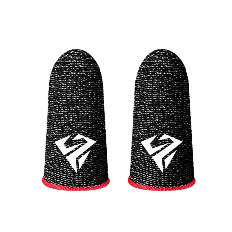 P82F 2Pcs Breathable Gaming Finger Sleeves Game Gloves Anti-Sweat Thumb Finger Cots Fingertip Cover for Mobile Games
