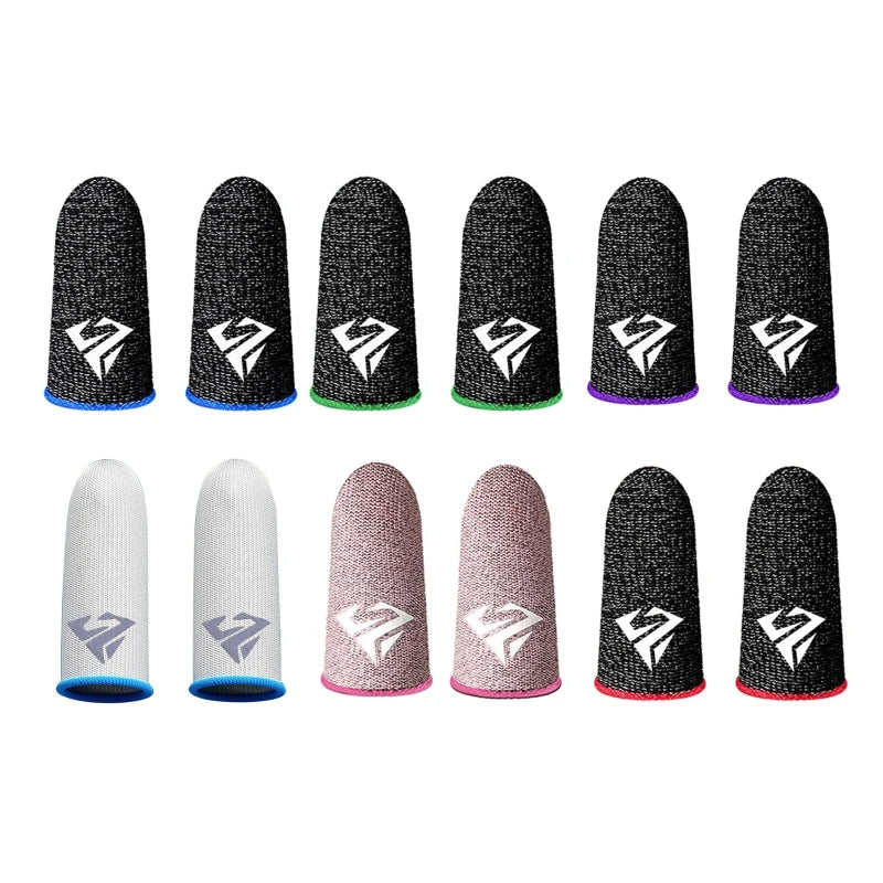 P82F 2Pcs Breathable Gaming Finger Sleeves Game Gloves Anti-Sweat Thumb Finger Cots Fingertip Cover for Mobile Games