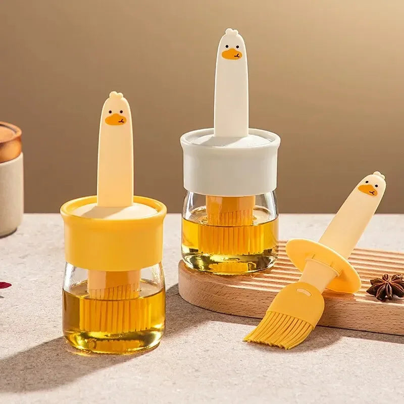 High-Temperature Silicone Oil Brush with Integrated Bottle